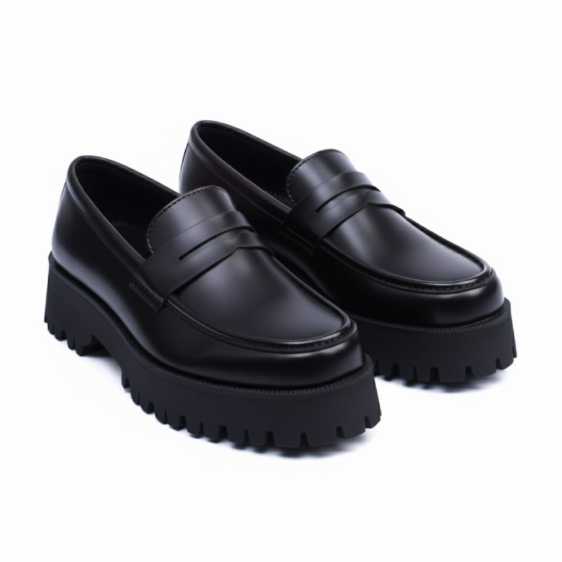 Premium Chunky Penny Loafers Black Premium Chunky Penny Loafers Black